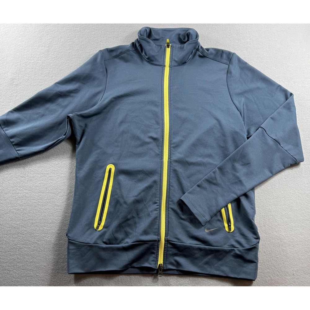 Nike Jacket Mens Large Blue Dri-FIT Golf Full Zip Track Pockets Tour Performance